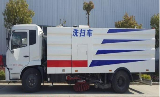 DONGFENG Şasi Kuru Sanitasyon Yol Süpürme Kamyonu Eur V Emisyon